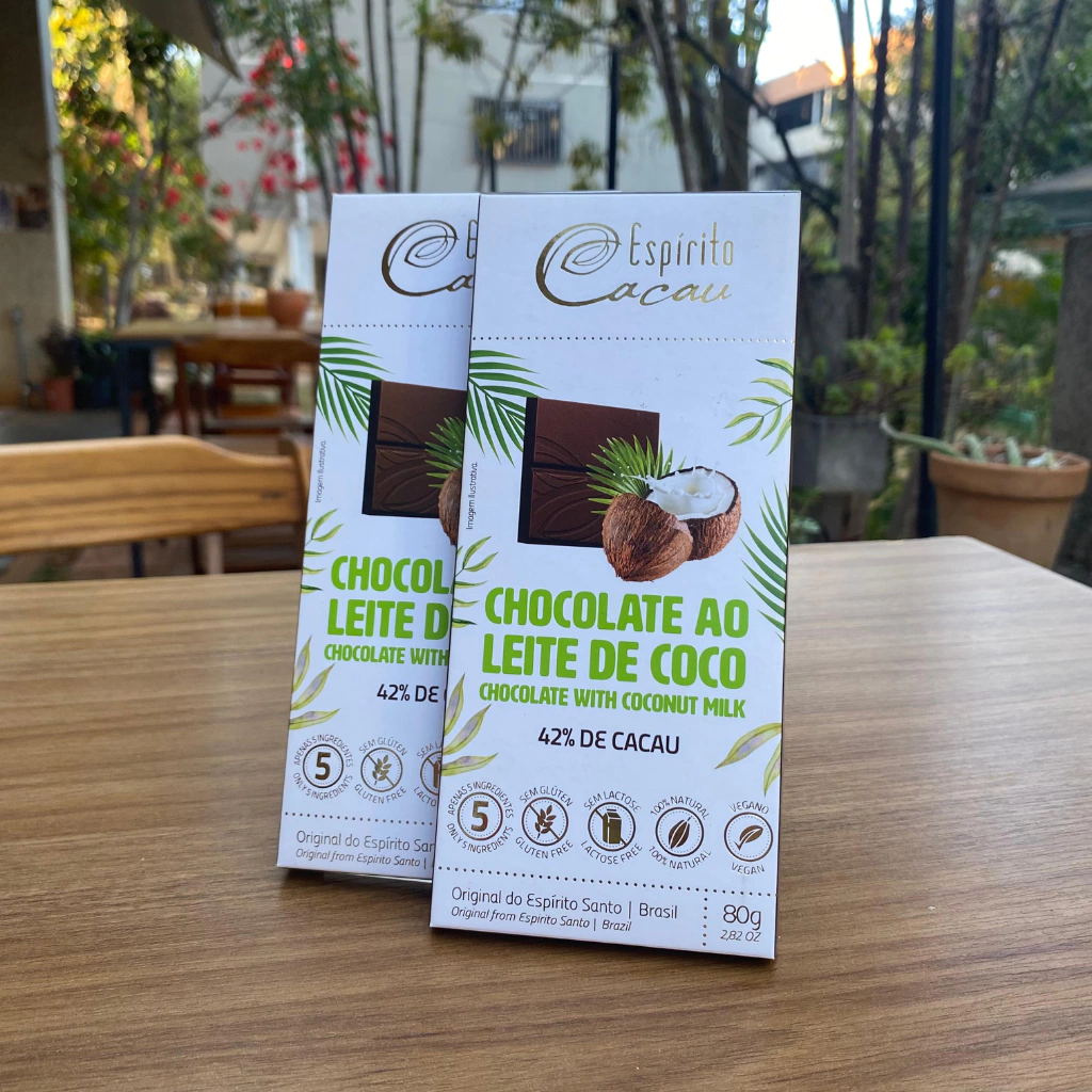 TABLETE DE CHOCOLATE 42% AO LEITE DE COCO 80G